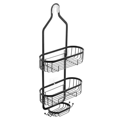 Auto Beyond Shower Caddy 3-Tier Hanging Bathroom Shower Storage Organization Shelves Rack Aluminum Over the ShowerHead Caddy (Black)