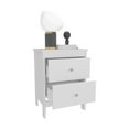 thumbnail image 5 of Nightstand – 18.9"W x 15"D x 25.9"H White Bedside Table with 2 Drawers & Open Shelf, Modern Minimalist Design for Bedrooms, 5 of 7