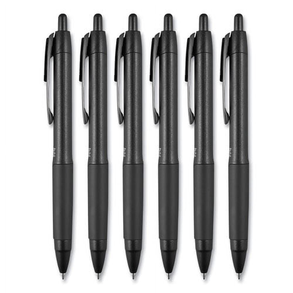 207 Plus+ Gel Pen, Retractable, Medium 0.7 mm, Inspirational Ink-Color Assortment, Black Barrel, 6/Pack | Bundle of 5 Packs
