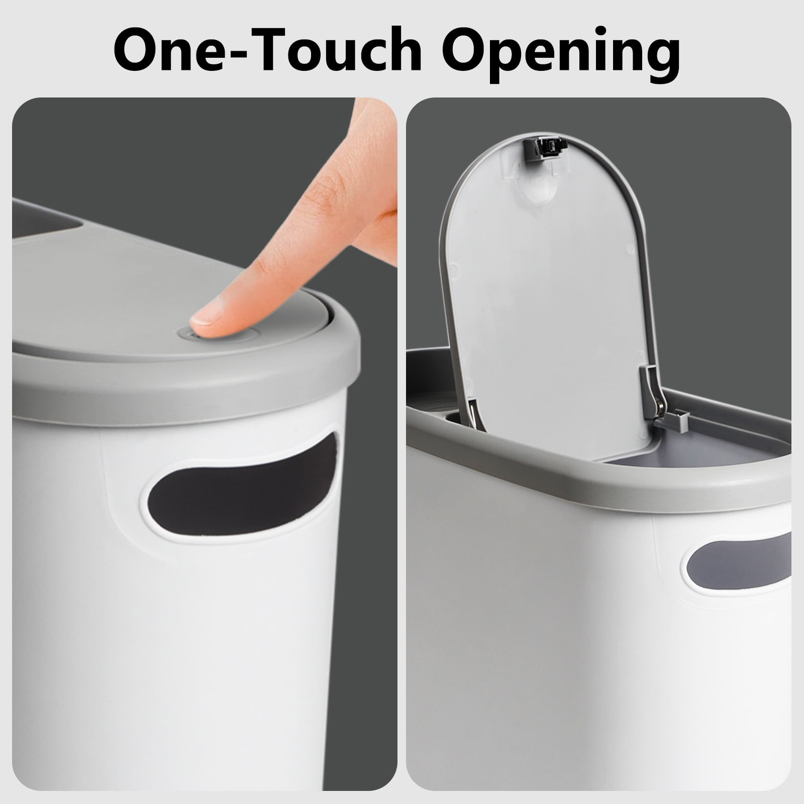 Koomade 2 Packs Bathroom Trash Can, 2.6 Gallon 10 Liters Small Plastic Garbage Bucket Bin With Lid