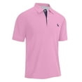 thumbnail image 5 of Mens Polo Shirts Golf Casual Slim Fit Short Sleeve Button Up Collared Tops Summer Moisture Wicking Performance Mens Dress Shirts Pink L, 5 of 5