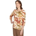 thumbnail image 3 of Alfred Dunner Womens Leaf Pleated Neckline Top, 3 of 4
