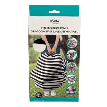 Belle On The Go 6 in 1 Multi Use Cover Striped High Chair Car Seat Nursing Wrap