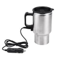 thumbnail image 1 of Lefu 12V Car Heated Mug 500ml Insulated Travel Coffee Cup Silver + Black, 1 of 9