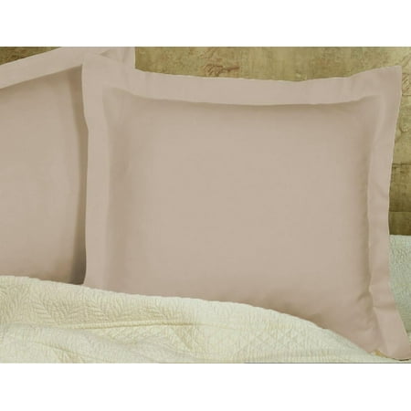 100% Egyptian Cotton Sateen Weave-Luxurious 600 Thread Count Pillow Shams | Set of 2 | Euro Size 26" x 26"(Inches) Taupe Solid.
