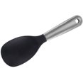 thumbnail image 2 of 1 Pack Stainless Steel Silicone Rice Spoon Non-Stick Pan Rice Spoon Flexibility Strong Hanging Hole Design Rice Cooker for Rice Spoon Kitchen Essential Tools (Black), 2 of 5