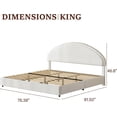 thumbnail image 3 of 4 EVER WINNER King Size Bed Frame, Boucle Upholstered Bed Frame with Headboard, White King Bed Frame, White, 3 of 3