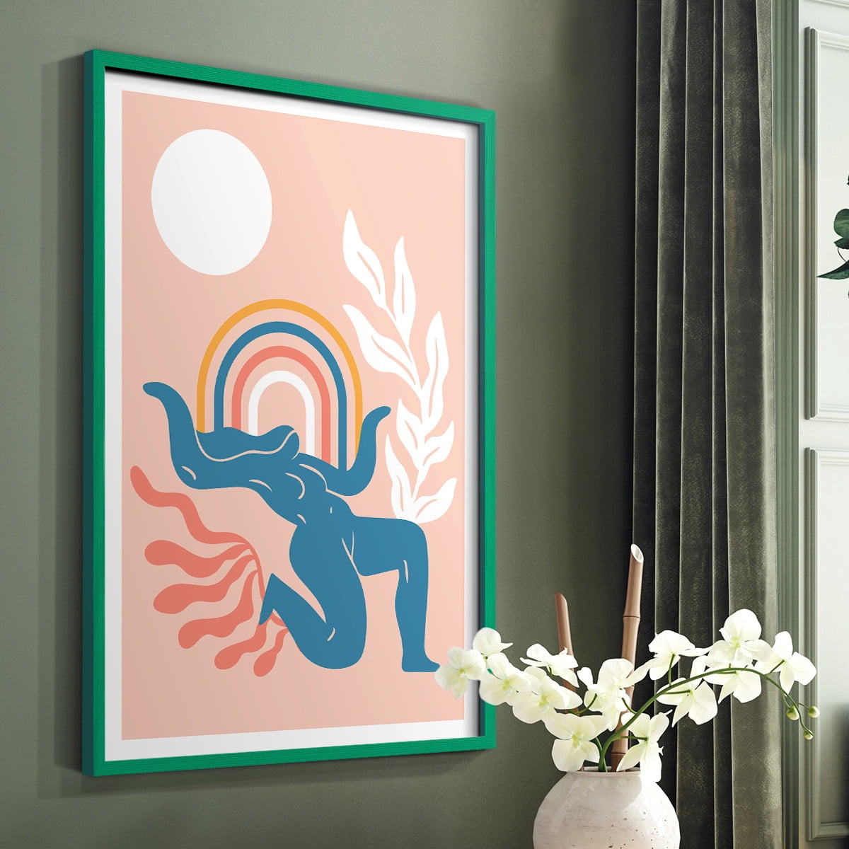Matisse CCCXIX in Green Solid Wood 11 x 14 Framed Print