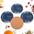 thumbnail image 6 of GZHJMY Christmas Snowflake Round Coaster, 4 Pcs Heat Resistant Absorbent Drink Coaster for Kitchen Bar Cafe Decor, 6 of 7