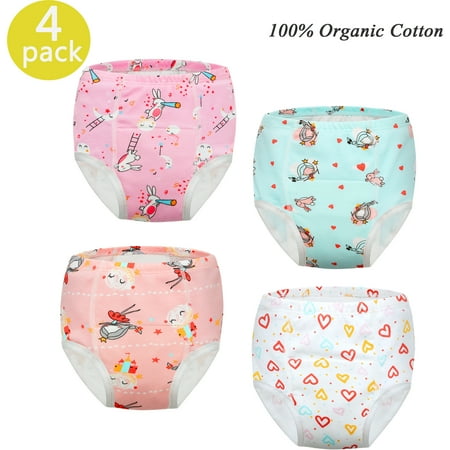 

Mijaja Toddler Girls 100% Cotton Panties 4 Pack Cartoon Briefs Underpants Underwear