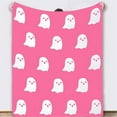 Yoaney Blanket Clearance, Halloween Flannel Ghost Blanket Pink A100