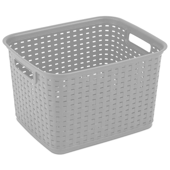 Sterilite Tall Gray Weave Basket