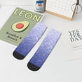 thumbnail image 7 of Fuzoiu Glittering Blue Purple Print Adult Socks, Crew Moisture-wicking Socks, Unisex Cushion Crew Socks,Casual Sports Ankle Socks, 7 of 7