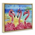 thumbnail image 2 of Stupell Industries Coastal Flamingo Friends Tropical Island Coast Gold Floating Frame Canvas Art, 31 x 25, by Paul Brent, 2 of 7