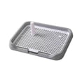 thumbnail image 1 of Orinal para perro, orinal portátil, herramienta de limpieza fácil de limpiar, soporte para almohadilla para orinar para cachorros de interior extraíbl gris, 1 of 8
