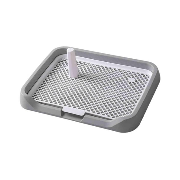 Orinal para perro, orinal portátil, herramienta de limpieza fácil de limpiar, soporte para almohadilla para orinar para cachorros de interior extraíbl gris