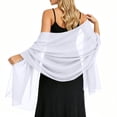 thumbnail image 3 of Scarf for Women Solid Chiffon Shawl Wraps Lightweight Sheer Scarf Stole for Wedding Evening Party Formal Dress Cover Up, 3 of 7
