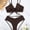 ZH337-BR, variant on Top-kevin Women's Sexy High Leg Triangle Halter Bikini Set Padded Cup Bikini Cheeky Swimsuit V Cut Thong Bathing Suit