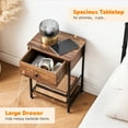 thumbnail image 5 of DSSTYLES Nightstand with Drawer and Shelf, Wood End Table Side Table Beside Table Nightstands for Bedroom Living Room College Dorm, Brown, 5 of 9