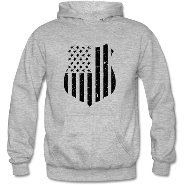 Xuely Men's Blue Funny American Flag Hoodie Sweatshirt