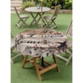 thumbnail image 4 of Outdoor Tablecloths with Umbrella Hole & Zipper, Rustic Star Brown Round Tablecloths 60 Inch, Vintage Plants Berry Wooden Grain Waterproof Table Cloth, Patio/Pool/Picnic Table Covers, 4 of 8