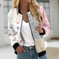 thumbnail image 2 of T-Shirt à Manches Courtes pour Femmes Liquidation Veste Mélangée pour Femmes Automne Mode Loisirs Carrée Fine Veste à Poches Blouse Manteau Haut de Baseball, 2 of 5