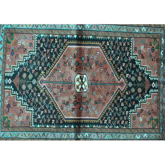 Ahgly Company Indoor Rectangle Persian Light Blue Traditional Area Rugs, 7' x 10'