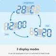 thumbnail image 3 of Zootealy Digital Alarm Clock 3D LED Digital Wall Clock Time Date Temperature Display Brightness Adjustable, 3 of 5