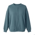 thumbnail image 5 of Oversized Sweatshirt for Women Long Sleeve Drop Shoulder Casual Seams Plain Crewneck Sweatshirts Pullover Tops, 5 of 8