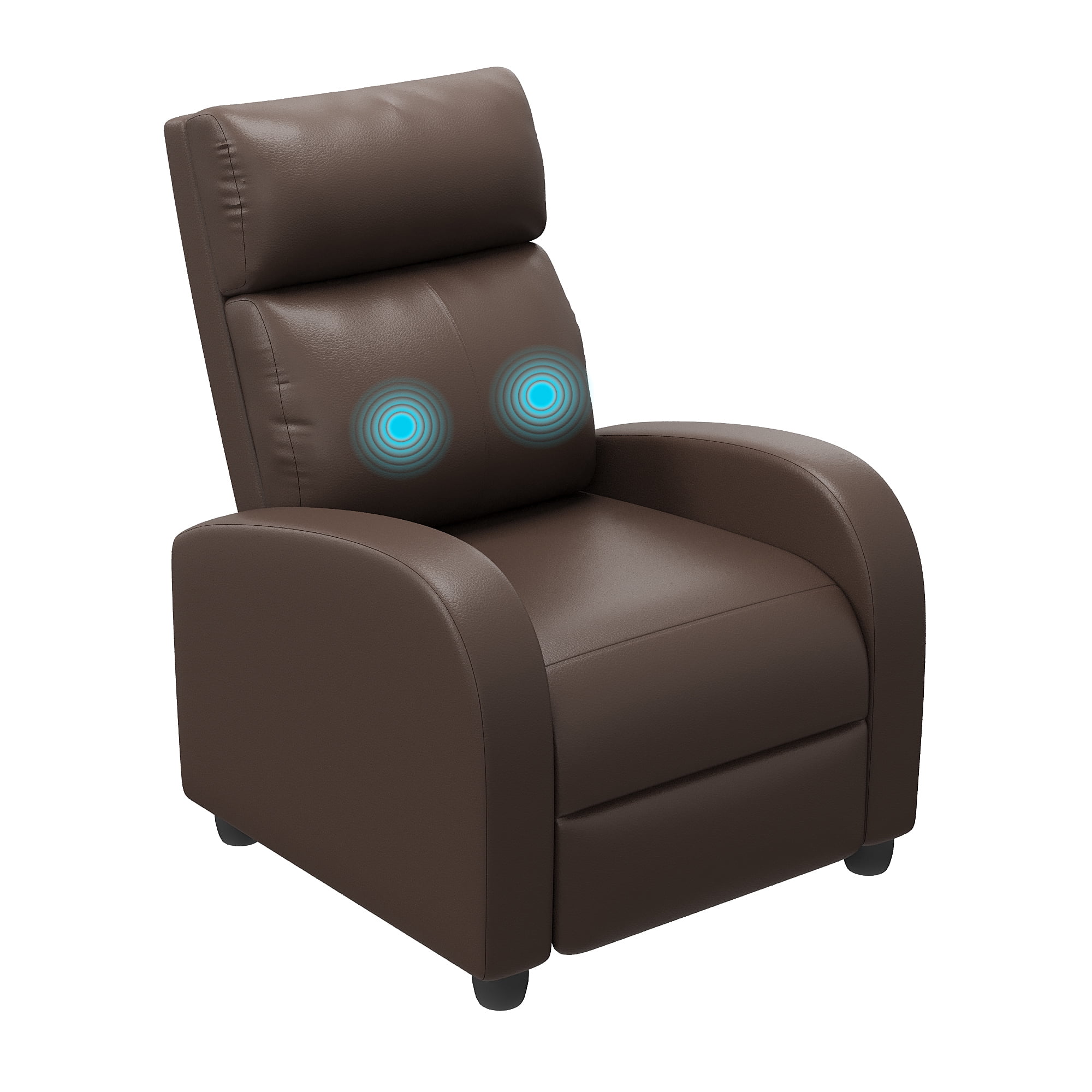 Vineego Massage Recliner Chair with Remote Control Single Sofa with PU Leather Space-Saving Design for Living Room & Bedroom