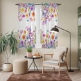 thumbnail image 6 of Pink Spring Floral Kitchen Curtains 63 Inch Length, Flowers Elegant Pastoral Watercolor Tiers Curtains for Living Room Berdoom Bathroom, Light Filtering Drapes Window Treatment 2 Panels 42"Wx63"L, 6 of 8