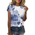 thumbnail image 4 of Gibobby Playera de Verano para Mujer Túnica informal para mujer, cuello redondo, camiseta estampada, camiseta manga corta, blusa superior(G,CH), 4 of 5