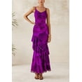 thumbnail image 3 of Vestido largo PRETTYGARDEN 2025 con estampado floral de verano morado, 3 of 9
