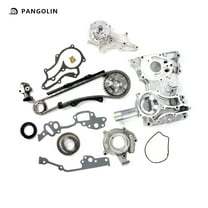 PANGOLIN Engine Timing Chain Kit with Water Pump Oil Pump Steel Rail Fit for 1985-1995 Toyota 4Runner Pickup Pickup Timing Belt Kit Engine Replace Part OE 13523-38011, 13521-38010, 13506-38010
