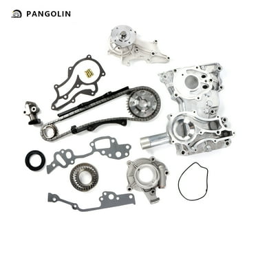 PANGOLIN Engine Timing Chain Kit with Water Pump Oil Pump Steel Rail Fit for 1985-1995 Toyota 4Runner Pickup Pickup Timing Belt Kit Engine Replace Part OE 13523-38011, 13521-38010, 13506-38010