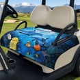 thumbnail image 3 of Xixirimido Golf Cart Seat Covers, Quilted Golf Cart Seat Towel Blanket with 4 Pockets Universal Fit for EZGO Club Car and More 2 Person Seats Carts Non-Slip, Dolphin Fishes Coral Undersea, 3 of 8