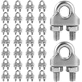 thumbnail image 1 of Stainless Steel Cable Clamps, Steel Cable Clamps, U-Shaped Cable Clamps for Wire Rope, Wire, Rope, 20PCS-M6-6mm, 1 of 5