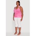 thumbnail image 4 of Womens Plus Size Ribbed Knit Acid Wash Halter Top, 4 of 5