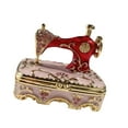 thumbnail image 4 of Máquina de almacenamiento de joyas Máquina de coser Figurina Aleación Atinguidad de la casa Caja del tesoro del tesoro para la estantería de la sala Rosa, 4 of 10