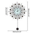thumbnail image 3 of 90 x 64cm Modern Metal Wall Clock Flower Fancy Decorative Wall Clocks, Non-Ticking Silent Quartz Pendulum Wall Clock with Crystal Suitable for Living Room Bedroom Office Home Decoration, 3 of 9