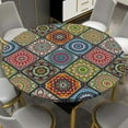 thumbnail image 2 of Elastic Round Tablecloth Fitted Washable Fitted Table Cover for Indoor and Outdoor Dining Table Cloth Protector,45"- 54", 2 of 6