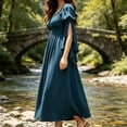 thumbnail image 7 of Guieoi Womens Dresses Long Sleeve Fashionable Court Style Long Dress Blue S, 7 of 7