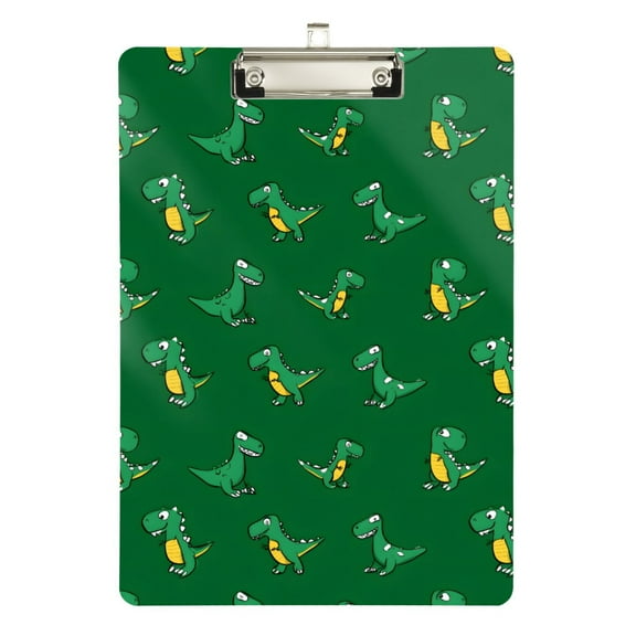 ALAZA Plastic Clipboard A4 Letter Size Decorative Clipboards for Students Women Men 9" x 12.5" Dinosaur Cartoon