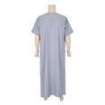 thumbnail image 5 of BAZINRICHE Men's Causal Kaftan Robe Short Sleeve Thobe Saudi Arabic Thobe for Men Round Neck, 5 of 5