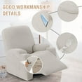 thumbnail image 2 of PrimeBeau High-Stretch Jacquard Recliner Chair Cover Washable Non-Slip Electric Lift Recliner Chair Cover Pet Elder Friendly Furniture Protector with Pockets Pale Oak, 2 of 8