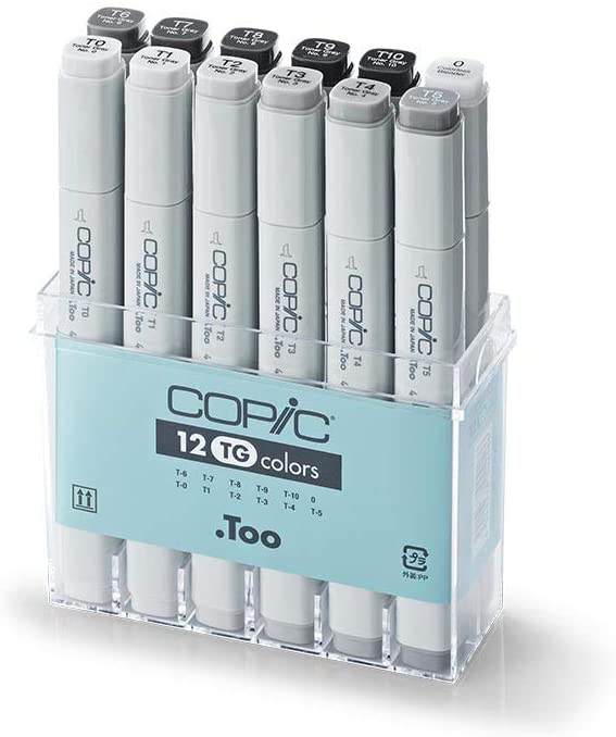 Copic Markers 12Piece Toner Gray Set
