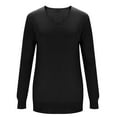 thumbnail image 4 of Womens Knitted Fall Sweater, Long Sleeve Pullover for Women Fashion Loose Fit Solid Color Hollow V Neck Sweaters, 4 of 6