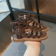thumbnail image 6 of Otqutp Holiday Toddler Girls Footwear Girls Summer Solid Color Fashion Roman Shoes Sandals Vintage Sandal Boots for 4 to 12 Years, 6 of 6