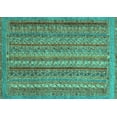 thumbnail image 1 of Ahgly Company Machine Washable Indoor Rectangle Abstract Turquoise Blue Modern Area Rugs, 8' x 12', 1 of 4
