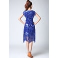 thumbnail image 2 of Sparkle Retro Fringe Sequin Vintage Dance Performance Event Outfit Dress Blue, 2 of 8